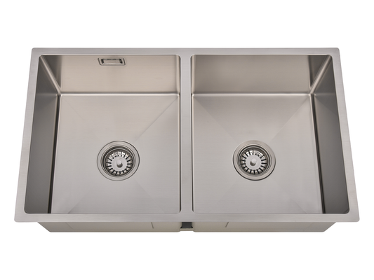Hazel VII Double Bowl Sink with Overflow 760 x 440 x 230mm Stainless Steel