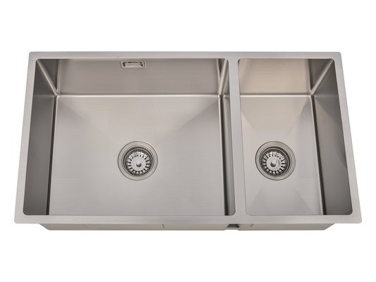Hazel VII 1 & 1/2 Bowl Sink with Overflow 815 x 440 x 230mm Stainless Steel