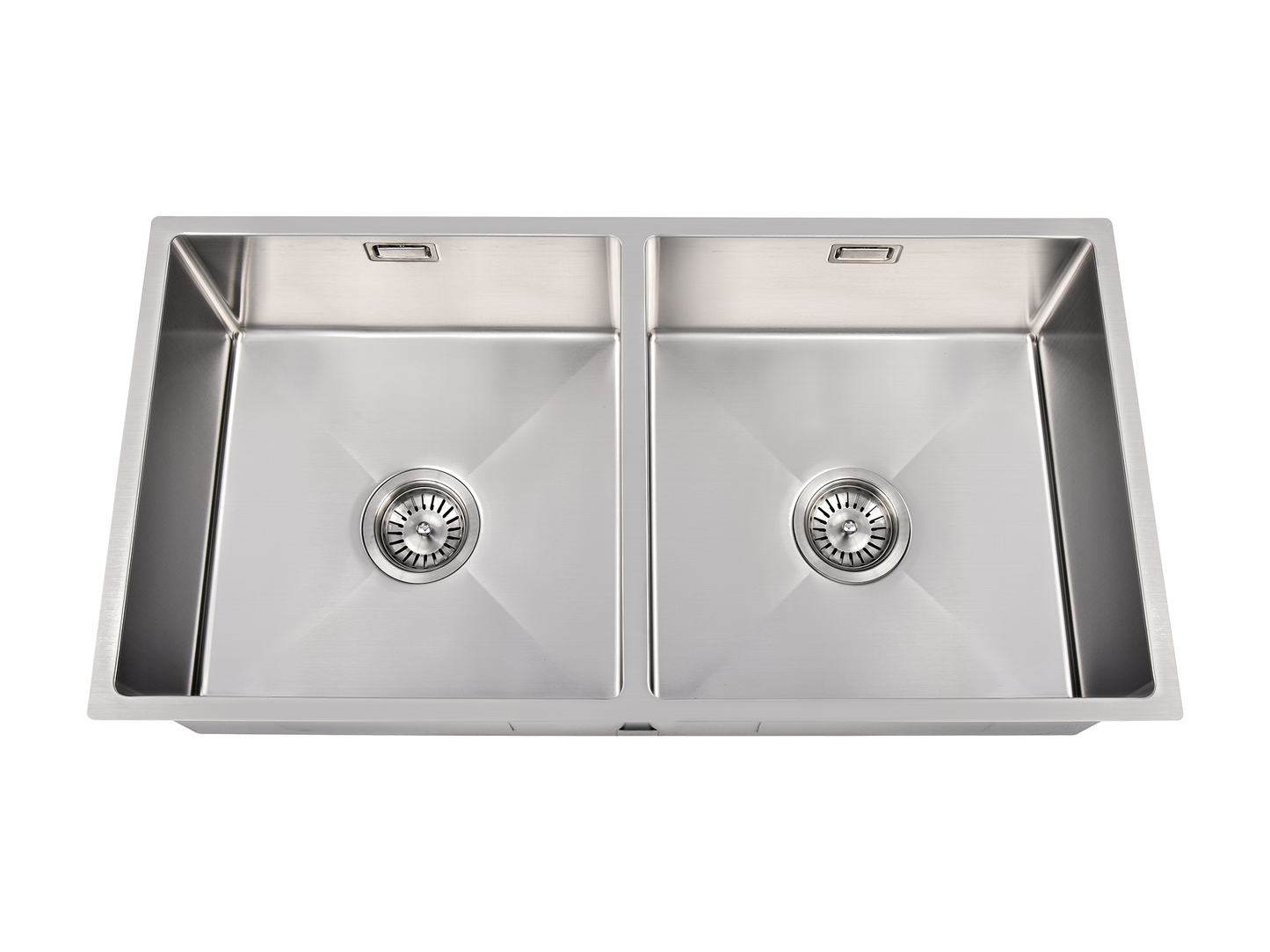 Hazel VII Double Bowl Sink with Overflow 860 x 440 x 230mm Stainless Steel Raw Stainless Steel