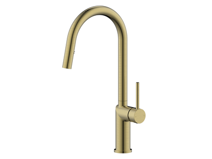 Ivy Discrete Stainless Steel Pullout Mixer with Vegie Spray Brushed Gold