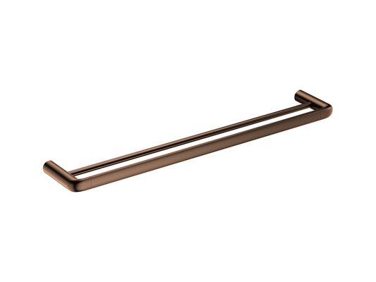 Lotus 600mm Double Towel Rail Brushed Copper