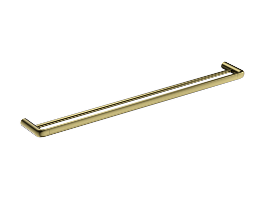 Lotus 800mm Double Towel Rail Brushed Gold