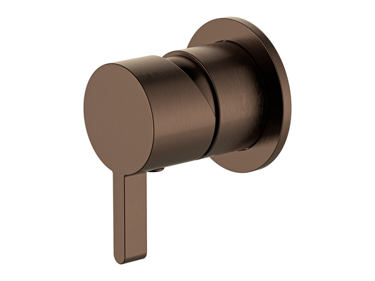 Lotus Wall Shower/Bath Mixer 60mm Plate Brushed Copper