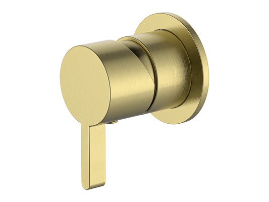 Lotus Wall Shower/Bath Mixer 60mm Plate Brushed Gold