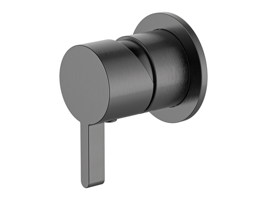 Lotus Wall Shower/Bath Mixer 60mm Plate Gun Metal