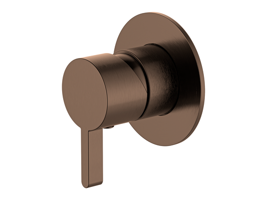Lotus Wall Shower/Bath Mixer 80mm Plate Brushed Copper