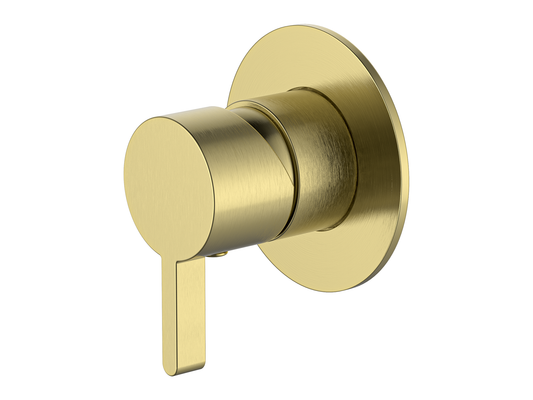 Lotus Wall Shower/Bath Mixer 80mm Plate Brushed Gold