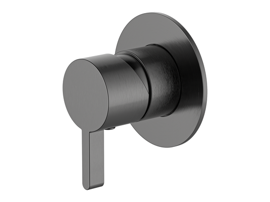 Lotus Wall Shower/Bath Mixer 80mm Plate Gun Metal