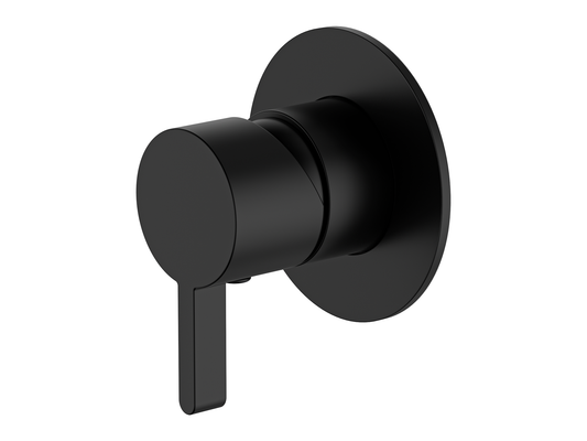 Lotus Wall Shower/Bath Mixer 80mm Plate Matte Black
