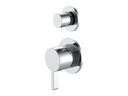 Lotus Wall Diverter Shower/Bath Mixer Separate Plates Chrome