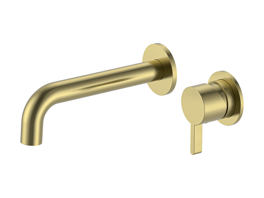 Lotus Wall Basin/Bath Mixer Brushed Gold