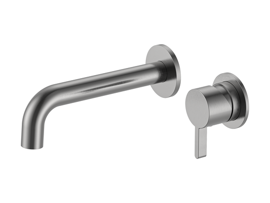 Lotus Wall Basin/Bath Mixer Brushed Nickel