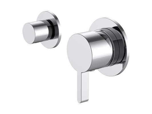 Lotus Horizontal Wall Diverter Shower/Bath Mixer Separate Plates Chrome