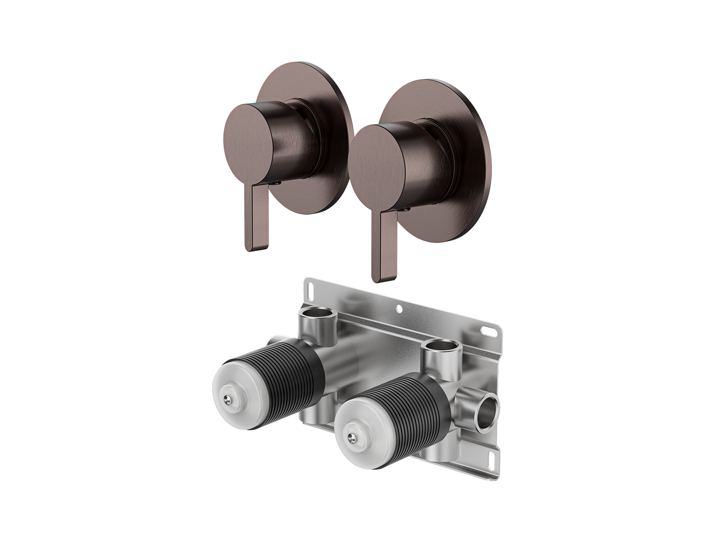 Lotus Twin Shower/Bath Mixer Separate Plates