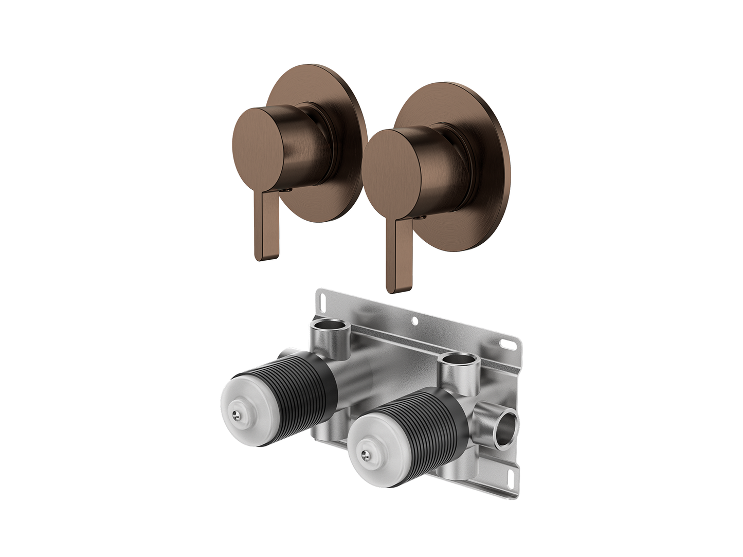 Lotus Twin Shower/Bath Mixer Separate Plates