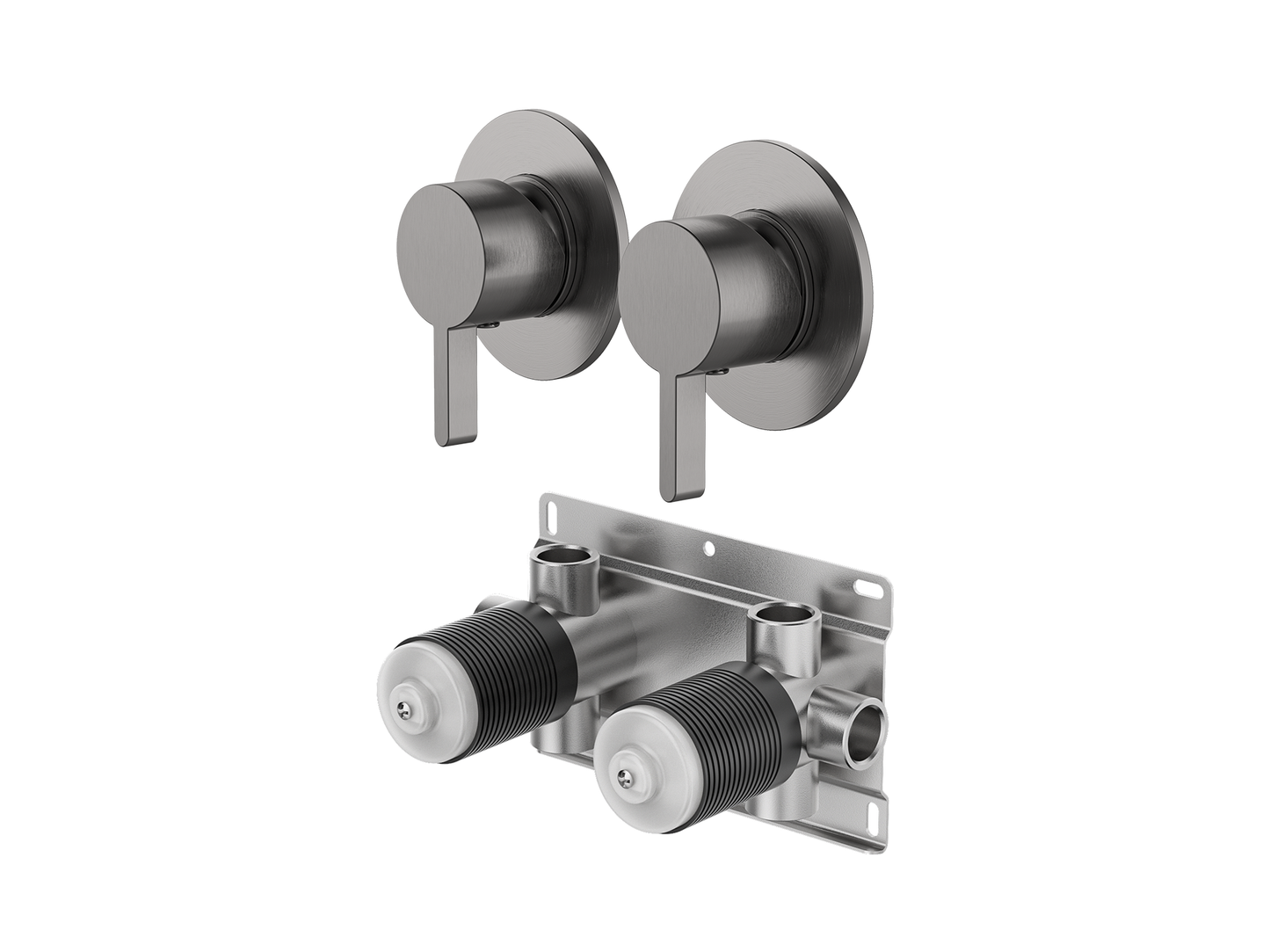 Lotus Twin Shower/Bath Mixer Separate Plates