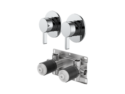 Lotus Twin Shower/Bath Mixer Separate Plates