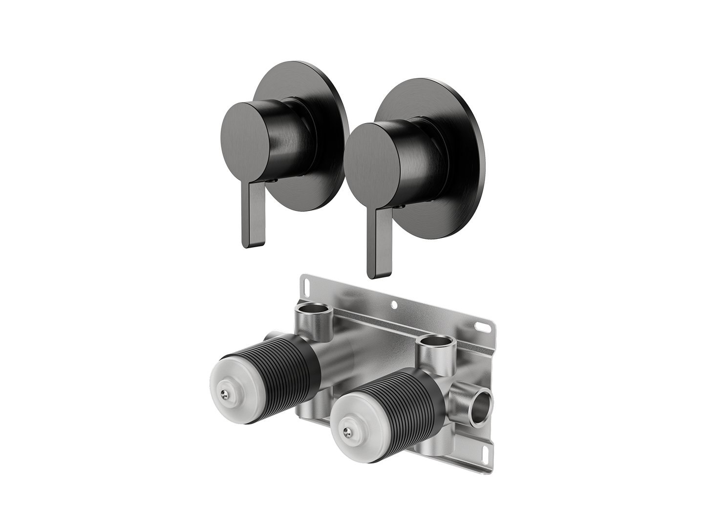 Lotus Twin Shower/Bath Mixer Separate Plates