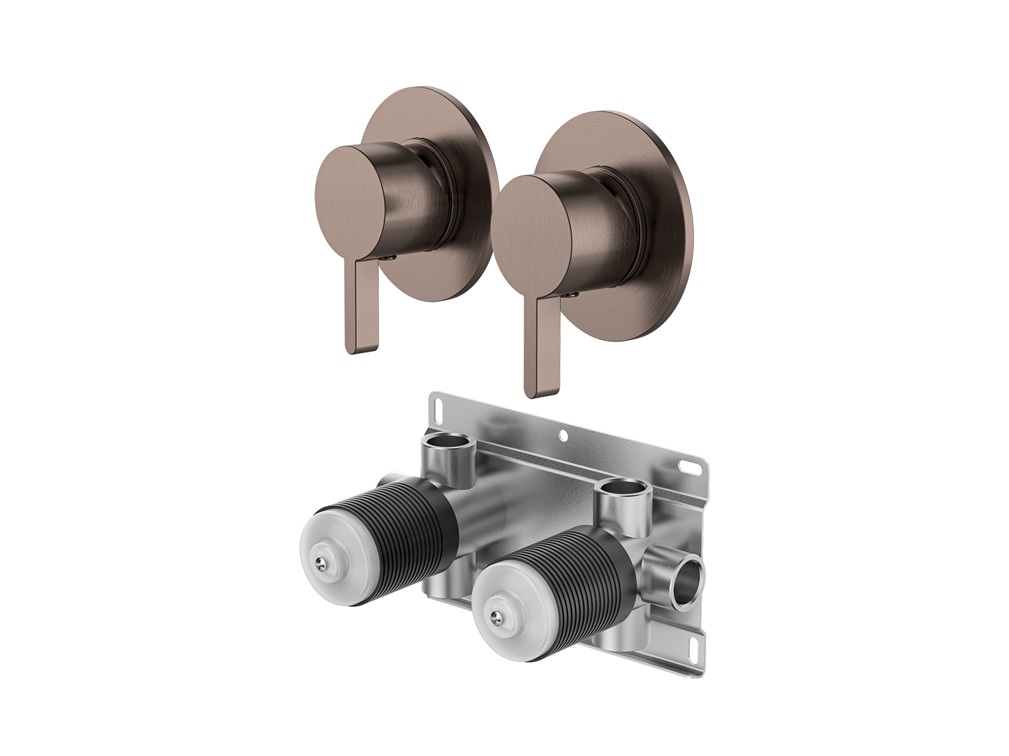 Lotus Twin Shower/Bath Mixer Separate Plates