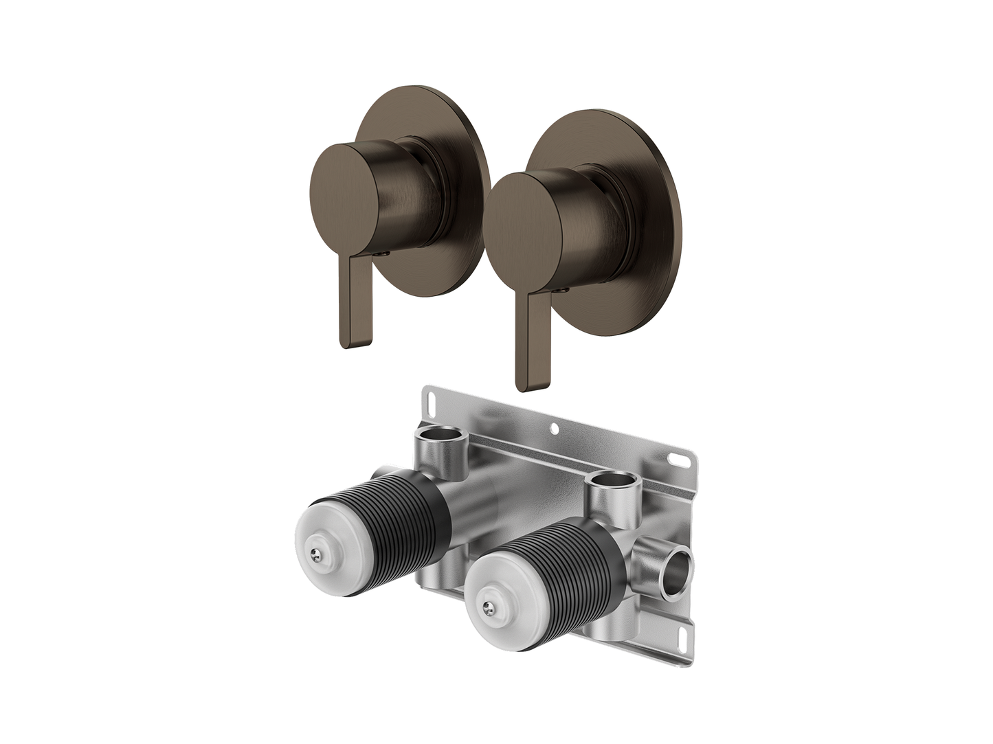 Lotus Twin Shower/Bath Mixer Separate Plates