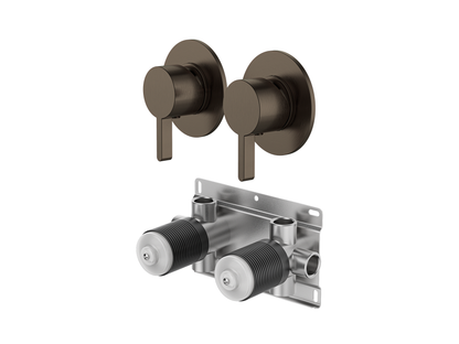 Lotus Twin Shower/Bath Mixer Separate Plates