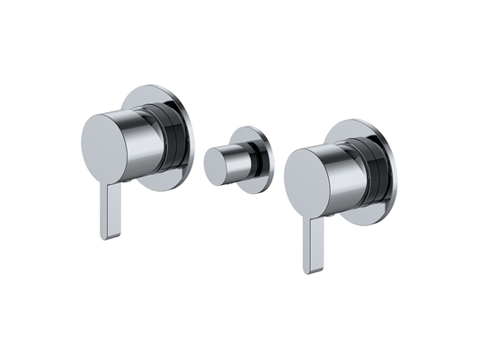 Lotus Twin Shower / Bath Mixer with Centre Diverter