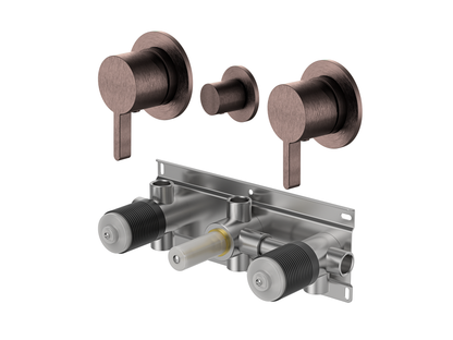 Lotus Twin Shower / Bath Mixer with Centre Diverter