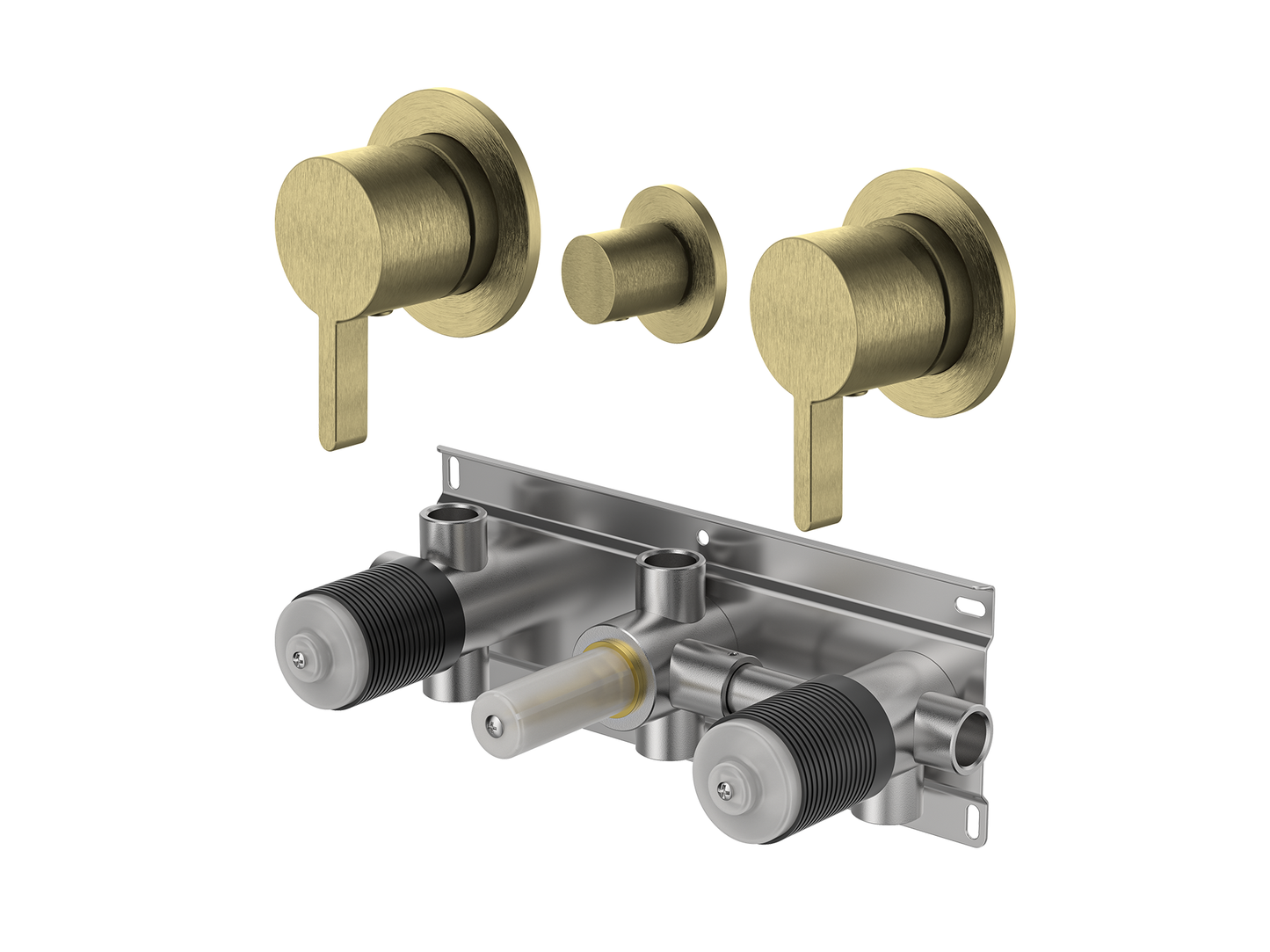 Lotus Twin Shower / Bath Mixer with Centre Diverter