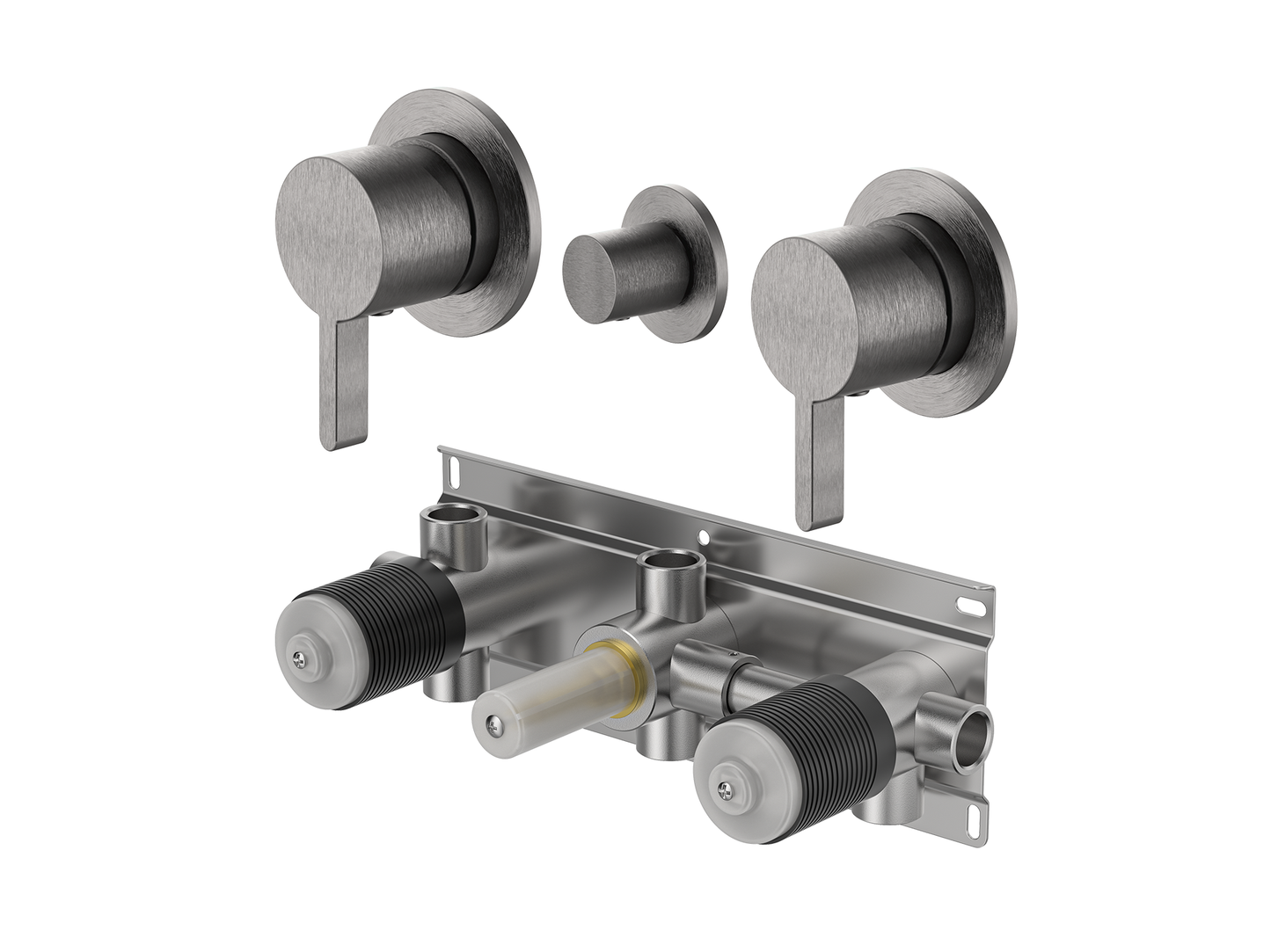 Lotus Twin Shower / Bath Mixer with Centre Diverter