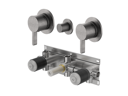 Lotus Twin Shower / Bath Mixer with Centre Diverter