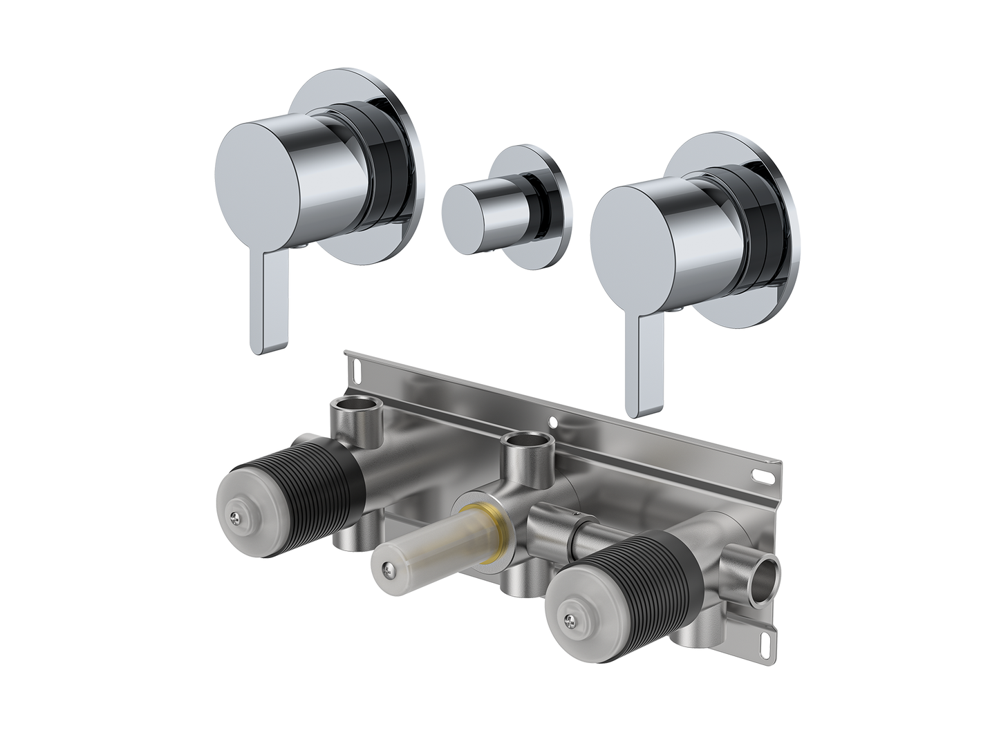 Lotus Twin Shower / Bath Mixer with Centre Diverter