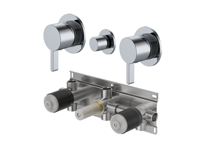 Lotus Twin Shower / Bath Mixer with Centre Diverter