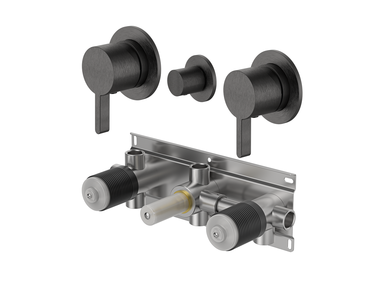 Lotus Twin Shower / Bath Mixer with Centre Diverter