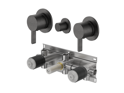 Lotus Twin Shower / Bath Mixer with Centre Diverter