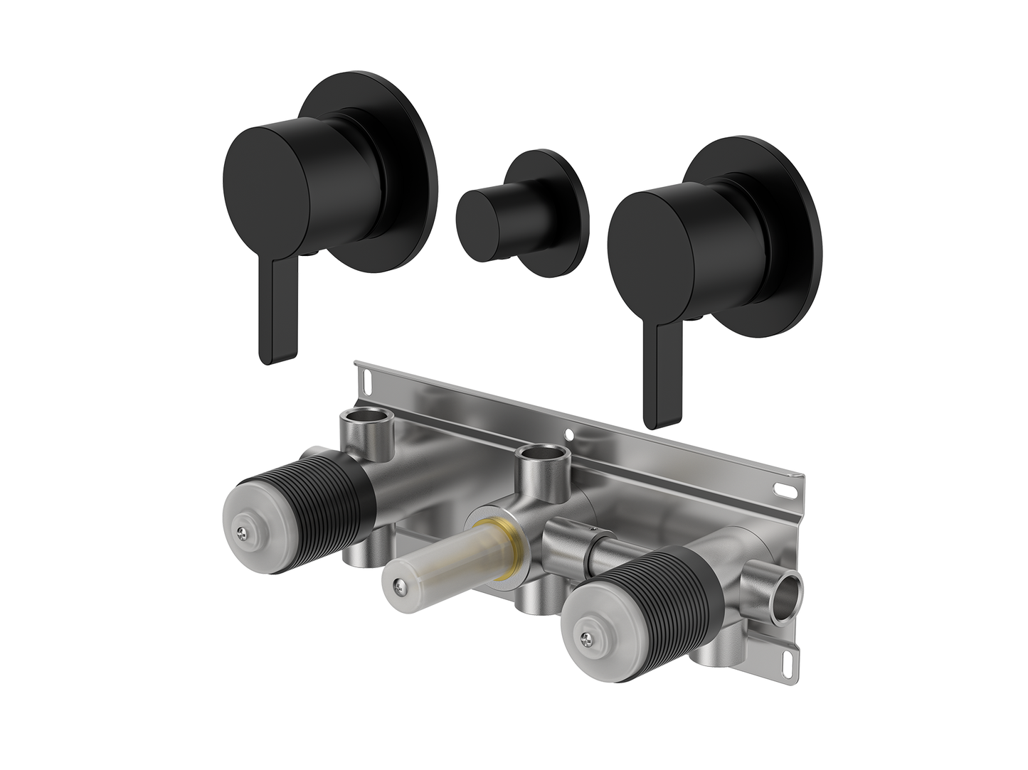 Lotus Twin Shower / Bath Mixer with Centre Diverter