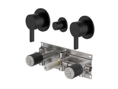 Lotus Twin Shower / Bath Mixer with Centre Diverter