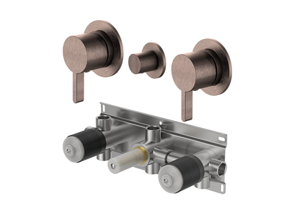 Lotus Twin Shower / Bath Mixer with Centre Diverter