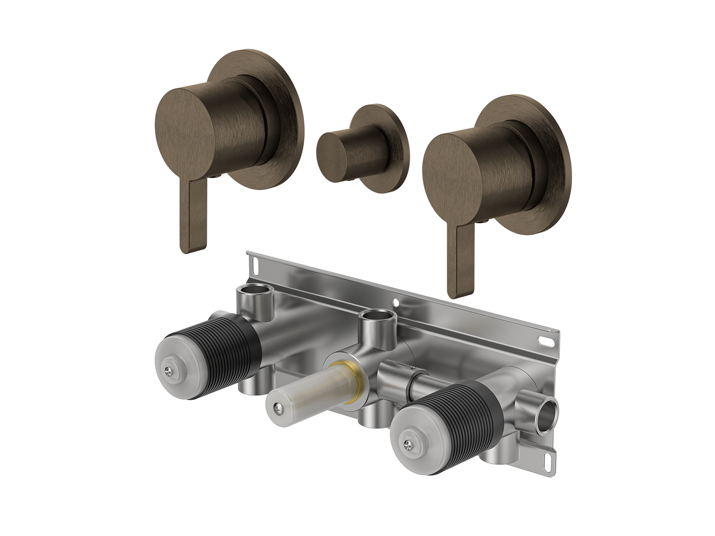 Lotus Twin Shower / Bath Mixer with Centre Diverter