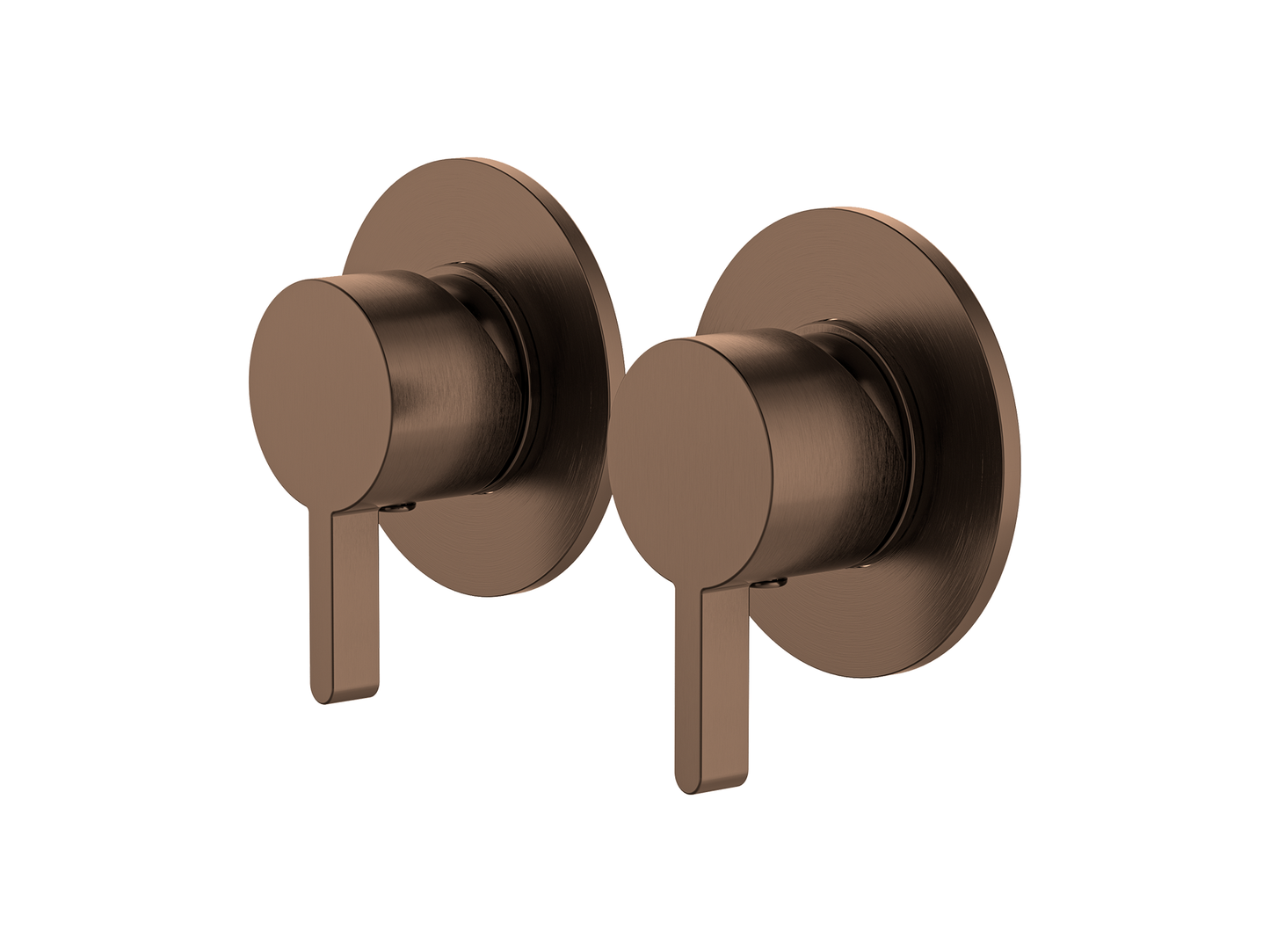 Lotus Twin Shower/Bath Mixer Separate Plates Brushed Copper