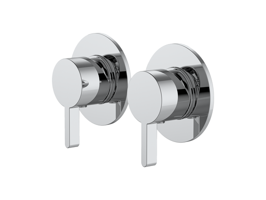 Lotus Twin Shower/Bath Mixer Separate Plates Chrome