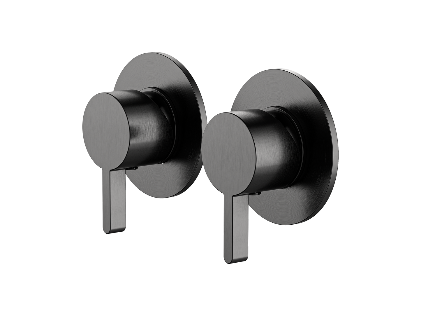 Lotus Twin Shower/Bath Mixer Separate Plates Gun Metal