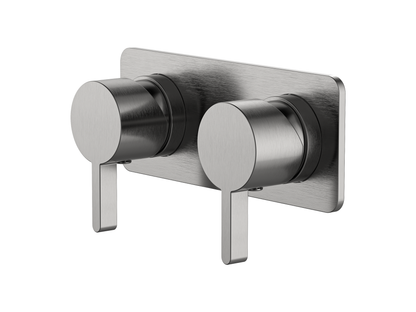 Lotus Twin Shower/Bath Mixer Square Plate