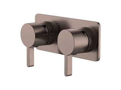 Lotus Twin Shower/Bath Mixer Square Plate