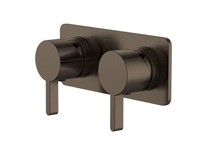 Lotus Twin Shower/Bath Mixer Square Plate