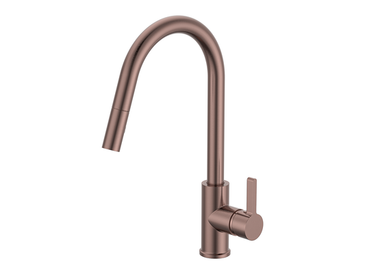Lotus Gooseneck Pullout Sink Mixer Antique Copper