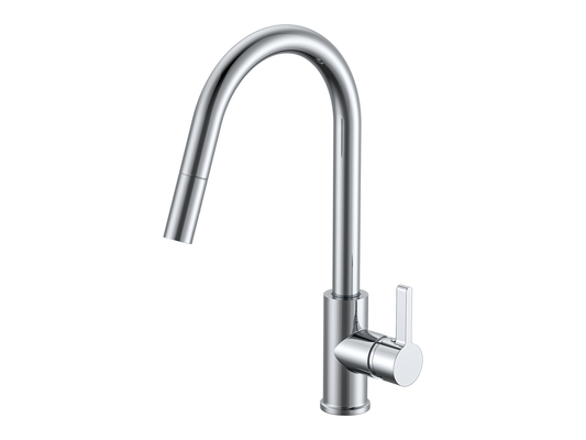 Lotus Gooseneck Pullout Sink Mixer Chrome