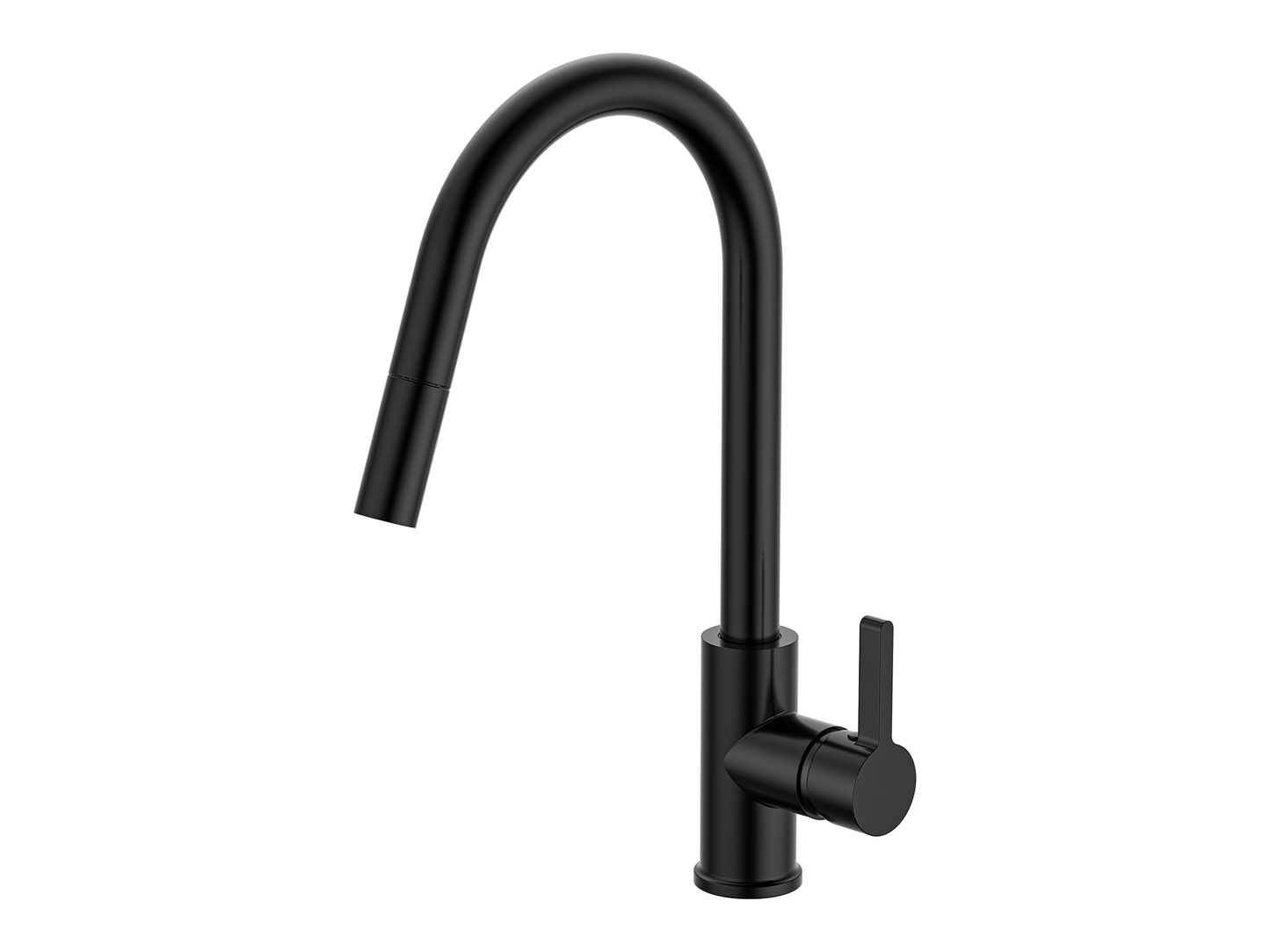 Lotus Gooseneck Pullout Sink Mixer Matte Black