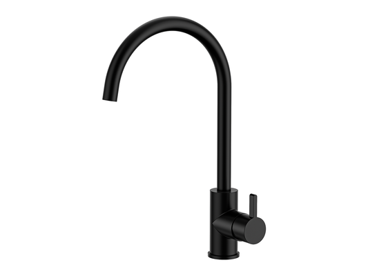 Lotus Gooseneck Sink Mixer Matte Black
