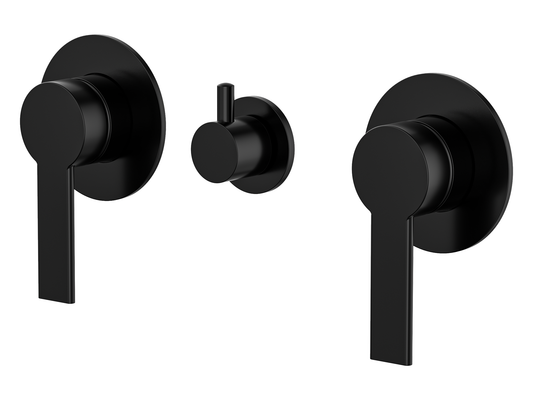 Lilly Pilly Twin Shower / Bath Mixer with Centre Diverter Matte Black