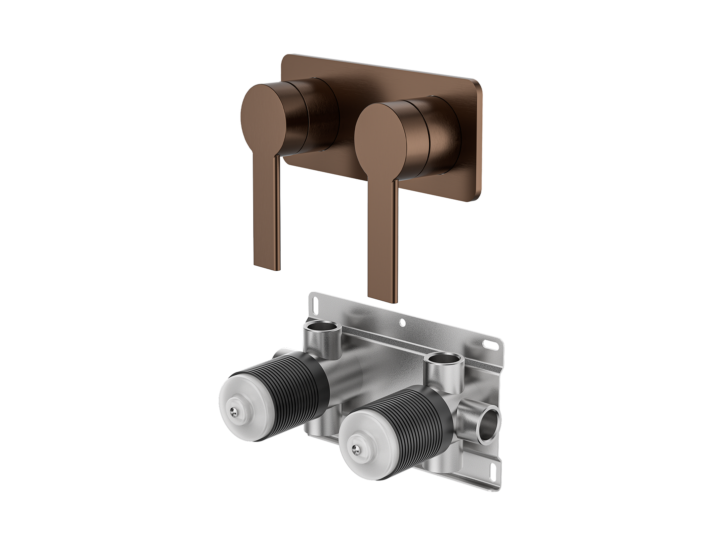 Lilly Pilly Twin Shower/Bath Mixer Square Plate